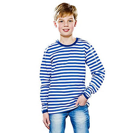 Ringelshirt für Kinder langarm blau-weiß