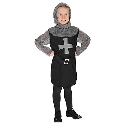 Schwarzer Kreuzritter Kostüm für Kinder
