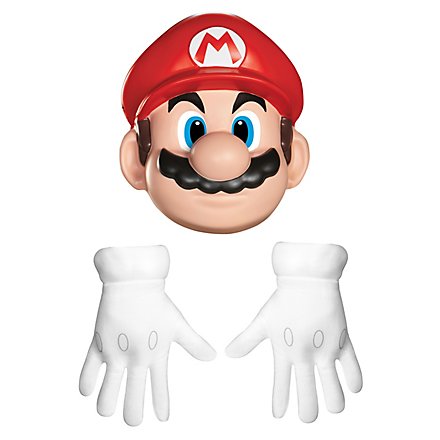 Super Mario Accessoire-Set Maske und Handschuhe