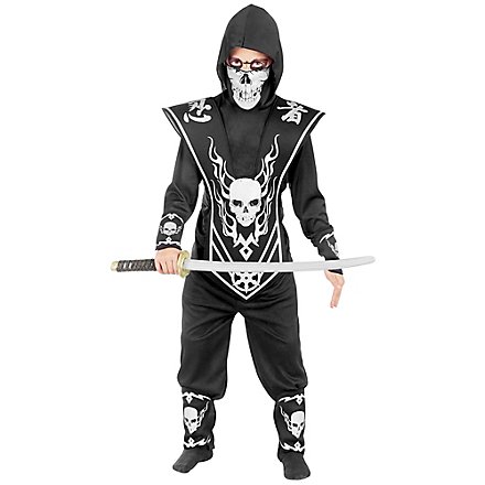 Tödlicher Ninja Kostüm für Kinder silber