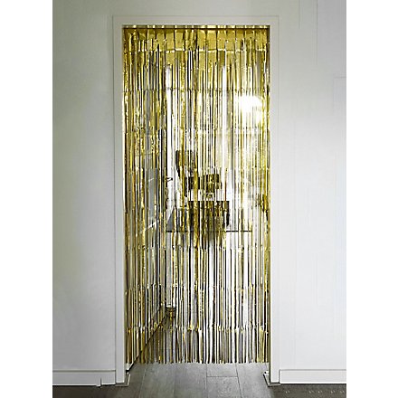 2,4 M Metallic Lametta Türvorhang – Gold Holo, Folie, Schimmer – HENBRANDT Party Deko