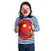 Clown costume for children with blue wrestling shirt, clown nose and hat