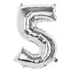 Folienballon Zahl 5 silber 86 cm