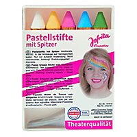 5 Pastell Schminkstifte mit Spitzer