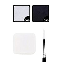 Aqua Make-up Set schwarz-weiß mit Schwamm und Pinsel