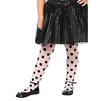 Black and white polka dot tights for kids
