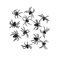 Black Spider Halloween Deco 12 pieces