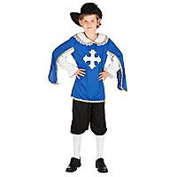 Blue musketeer kids costume