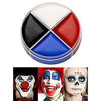 Creme Schminke schwarz-weiß-blau-rot Clown Make-up 15ml