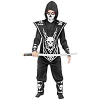 Deadly ninja costume for kids silver