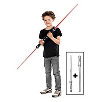 Double-bladed lightsaber with 7 LED colours (red, blue, green, yellow, purple, light blue, white) & sound effects