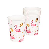 Flamingo paper cups 6 pieces
