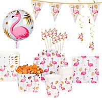 Flamingo party decoration set 46 pieces for 6 persons