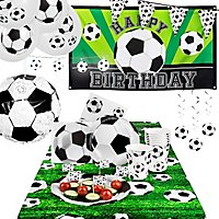 Football party decoration set deluxe 62 pieces with football piñata for 6 persons