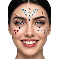 Glitter crystals for the skin to stick on colorful