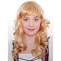 Long-Haired Children's Wig golden blonde curly with Bangs