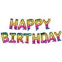 Happy Birthday foil balloon garland