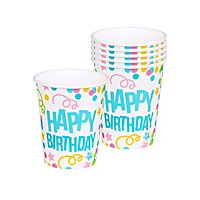 Happy Birthday paper cups 6 pieces