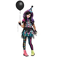 Neon Clown Kostüm für Mädchen