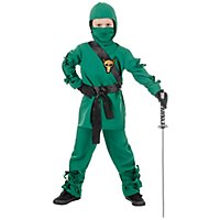 Ninja fighter kids costume green