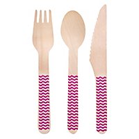Party cutlery wood 18 pieces