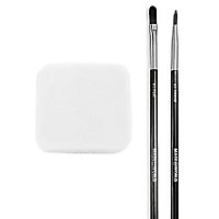 Pinsel-Schwamm-Set mit 2 Pinseln und Schminkschwamm zum Schminken
