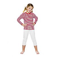 Ringleshirt for children long-sleeved red-white