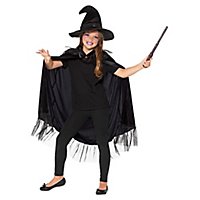 Schwarze Hexe Kostümset für Kinder