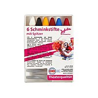 Sechs Karneval Schminkstifte mit Spitzer