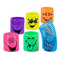 Smiling slinky feathers in different colors, 6 pieces