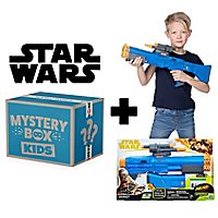 Star Wars Mystery Box for kids with Chewbacca blaster and 2 costumes