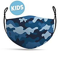 Stoffmaske für Kinder Camouflage navy blau