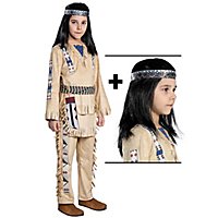 Winnetou Kostüm für Kinder mit Perücke