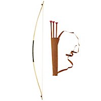 Wooden bow with five plastic arrows