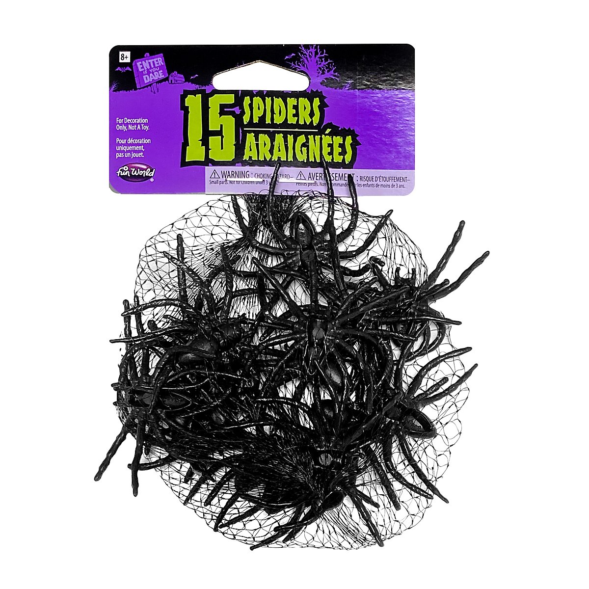 Black Spiders Halloween Decoration 15 Pieces 3277