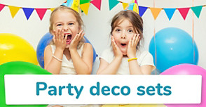 Party Deco Sets for the childrens birthday party