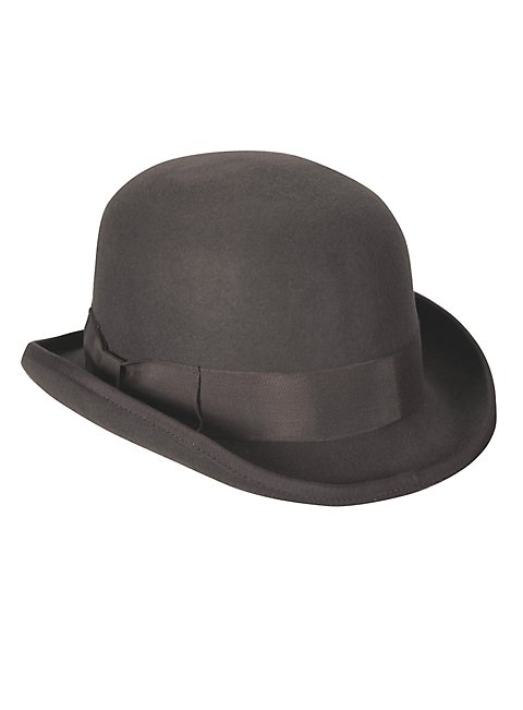 Ein klassischer Filz-Bowler Hut mit Ohren Melone Hut schwarz Neu cap Hawkins 