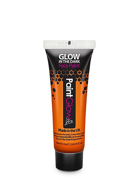 Glow In The Dark Body Paint Orange 10ml Make Up Unisex