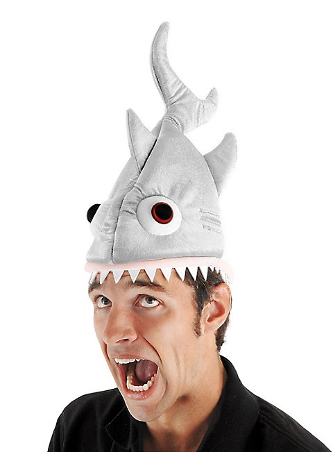 originelle Tiermütze Haimütze Fischmütze Kopfbedeckung SharkHai Hut Plüschmütze 