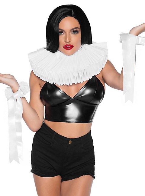 Halskrause & Manschetten Set weiß - maskworld.com