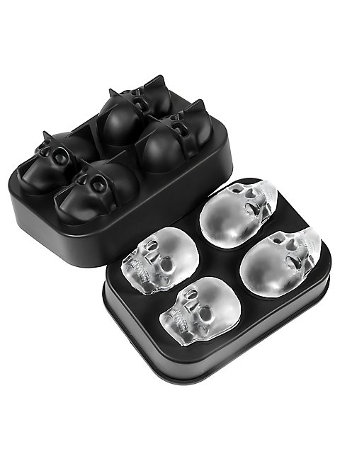 3D Totenkopf Silikonform – Für Eiswürfel, Schokolade & Backen, Schwarz (hochwertiges Silikon)
