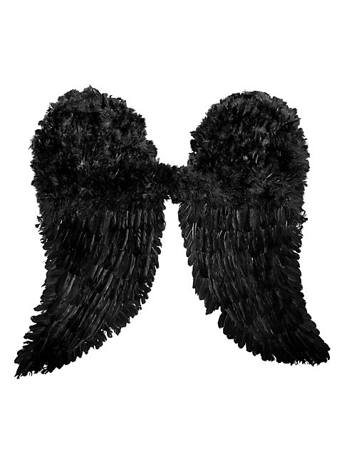 Engelsflügel Engel Flügel schwarz Federflügel Karneval Halloween 80x65cm  #0120 