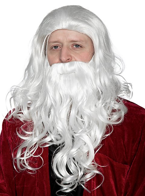 Weihnachtsmann Perücke Santa Claus Set Bart Kostüm Nikolaus X-MAS Bescherung 