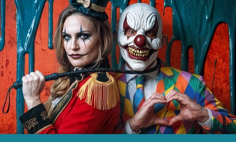 Spooky circus costumes
