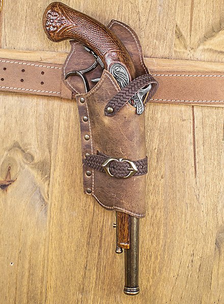 Étui Revolver Cuir TOURBON - Rembourré Polaire, étanche, Poches Chargeurs - NEUF