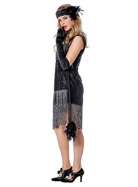 20s velvet dress with glitter fringe - maskworld.com