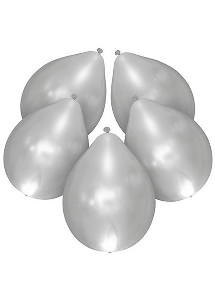 5 illooms LED Luftballons silber