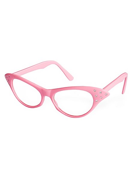 50er Brille pink 