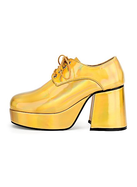 70 s Platform Shoes Men gold