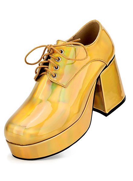 Gold Disco Shoes From The 70s 70's Platform Shoes Men Gold